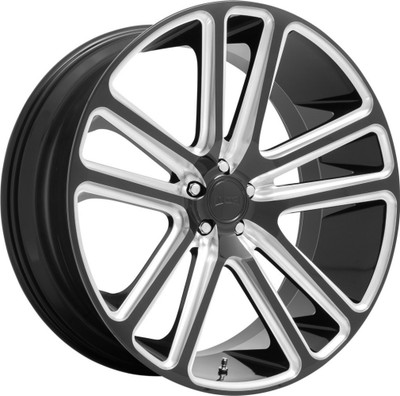 (Clearance - No Returns) 24x10 DUB Flex Gloss Black Milled S255 6x135 30mm
