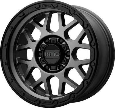 (Clearance - No Returns) 20x9 KMC KM535 Grenade Matte Grey w/ Black Lip 5x5/127 18mm (Clearance - No Returns) 20x9 KMC KM535 Grenade Matte Grey w/ Black Lip 5x5/127 18mm