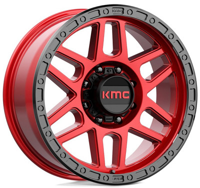 (Clearance - No Returns) 20x9 KMC KM544 Mesa Candy Red w/ Black Ring 8x6.5/165 0mm (Clearance - No Returns) 20x9 KMC KM544 Mesa Candy Red w/ Black Ring 8x6.5/165 0mm