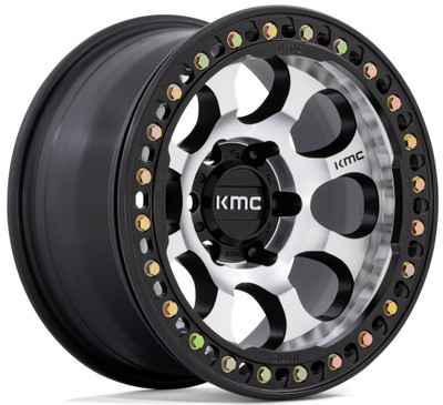 (Clearance - No Returns) 17x9 KMC KM237 Riot Beadlock Satin Black Machined Face (True Beadlock) 5x5/127 -38mm