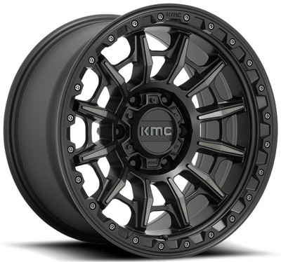 17x9 KMC KM547 Carnage Satin Black w/ Gray Tint 5x5/127 -12mm 17x9 KMC KM547 Carnage Satin Black w/ Gray Tint 5x5/127 -12mm