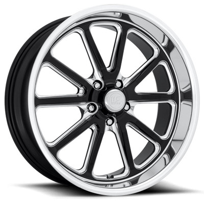 17x8 US Mags U117 Rambler Gloss Black Milled w/ Diamond Cut Lip 5x4.75/120.7 1mm