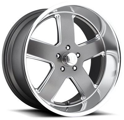 20x8 US Mags U118 Hustler Gun Metal w/ Diamond Cut Lip 5x5/127 1mm 20x8 US Mags U118 Hustler Gun Metal w/ Diamond Cut Lip 5x5/127 1mm