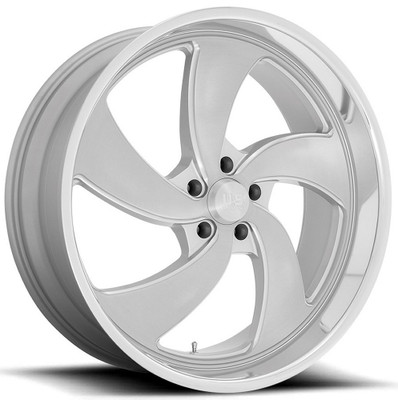 24x10 US Mags U134 Desperado Silver Brushed Milled w/ Diamond Cut Lip (Bi-Directional) (Left) 5x5/127 5mm