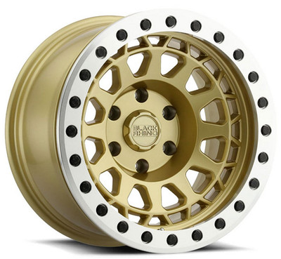 (Clearance - No Returns) 17x8.5 Black Rhino Primm Beadlock Gold w/ Machined Ring (True Beadlock) 6x5.5/139.7 -30mm