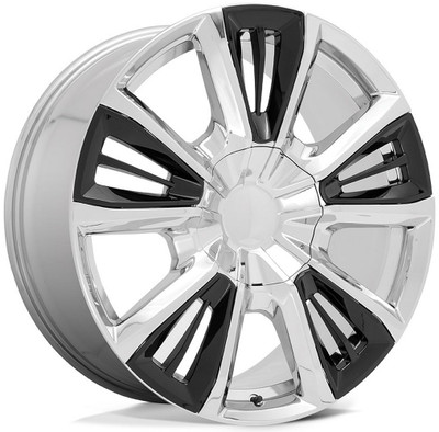 (Clearance - No Returns) 22x9 Performance Replicas PR212 Chrome w/ Gloss Black Accents 6x5.5/139.7 28mm (Clearance - No Returns) 22x9 Performance Replicas PR212 Chrome w/ Gloss Black Accents 6x5.5/139.7 28mm