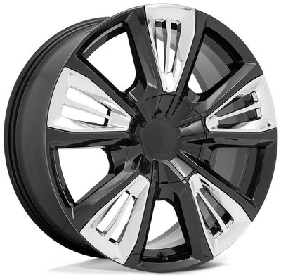 (Clearance - No Returns) 22x9 Performance Replicas PR212 Gloss Black w/ Chrome Accents 6x5.5/139.7 28mm (Clearance - No Returns) 22x9 Performance Replicas PR212 Gloss Black w/ Chrome Accents 6x5.5/139.7 28mm