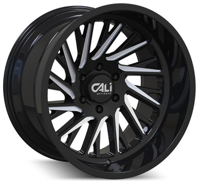 24x14 Cali Off-Road Pure 9114BM Gloss Black Milled (* May Require Trimming) 8x6.5/165 -76mm