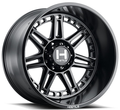 (Clearance - No Returns) 22x12 Hostile H124 Lunatic Asphalt (* May Require Trimming) 8x6.5/165 -44mm