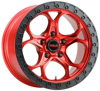 17x9 Weld Off-Road Ledge W134 Candy Red w/ Gloss Black Ring (Rotary Forged) 5x5/127 -12mm