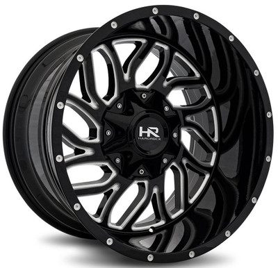 20x9 Hardrock Off-Road H707 Destroyer Gloss Black Milled  5x5/127 5x5.5/139.7 0mm