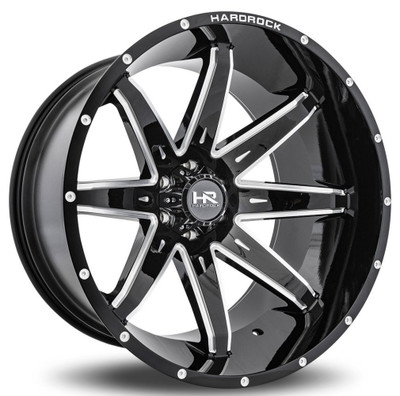 22x12 Hardrock Off-Road H502 Pain Killer Xposed Gloss Black Milled (* May Require Trimming) 8x180 -44mm