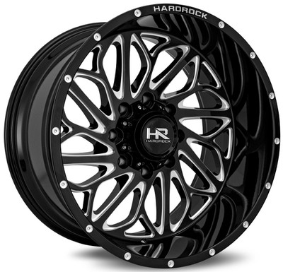 22x12 Hardrock Off-Road H508 Gloss Black Milled (* May Require Trimming) 6x135 -51mm