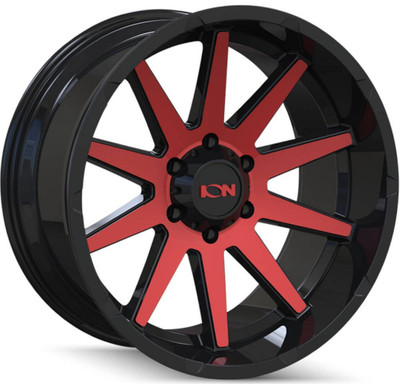 20x9 ION Alloy 143 Gloss Black w/ Red Machined Face 8x6.5/165 0mm 20x9 ION Alloy 143 Gloss Black w/ Red Machined Face 8x6.5/165 0mm