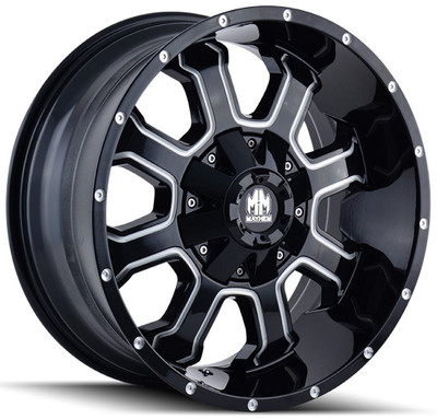 17x9 Mayhem Fierce 8103M Gloss Black w/ Milled Spokes 5x5/127 5x5.5/139.7 -12mm 17x9 Mayhem Fierce 8103M Gloss Black w/ Milled Spokes 5x5/127 5x5.5/139.7 -12mm