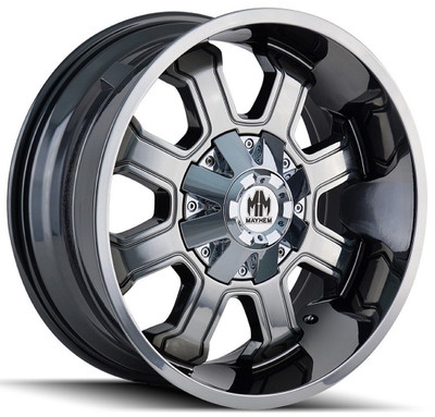 (Clearance - No Returns) 22x12 Mayhem Fierce 8103C Chrome (* May Require Trimming) 8x6.5/165 8x170 -44mm (Clearance - No Returns) 22x12 Mayhem Fierce 8103C Chrome (* May Require Trimming) 8x6.5/165 8x170 -44mm