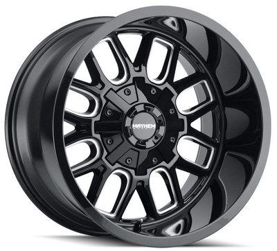 17x9 Mayhem Cogent 8107B Gloss Black w/ Milled Spokes 6x135 6x5.5/139.7 -12mm