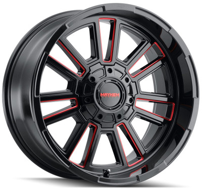 20x9 Mayhem Apollo 8115 Gloss Black w/ Prism Red Milled 5x5/127 5x5.5/139.7 0mm 20x9 Mayhem Apollo 8115 Gloss Black w/ Prism Red Milled 5x5/127 5x5.5/139.7 0mm