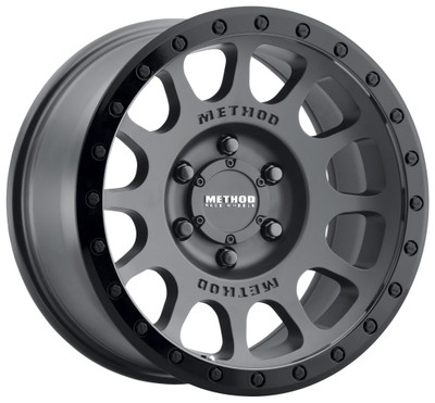 16x8 Method Race MR305 NV Matte Black w/ Gloss Black Lip 6x5.5/139.7 0mm