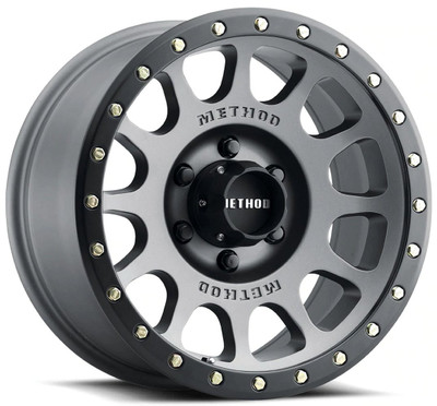 18x9 Method Race MR305 NV Titanium w/ Matte Black Lip 8x170 18mm