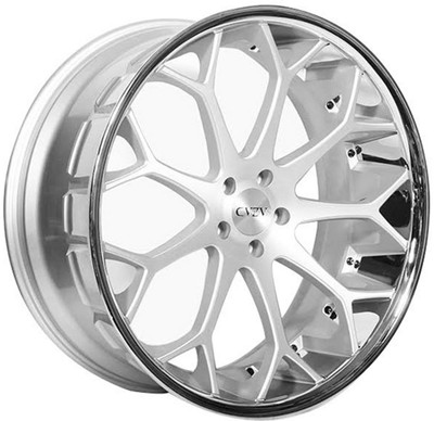 22x10.5 AZAD AZ99 Brushed Silver w/ Chrome Stainless Steel Lip 5x115 20mm 22x10.5 AZAD AZ99 Brushed Silver w/ Chrome Stainless Steel Lip 5x115 20mm