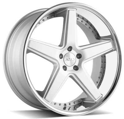 22x9 AZAD AZ008 Semi Matte Silver w/ Chrome SS Lip  5x4.5/114.3 35mm