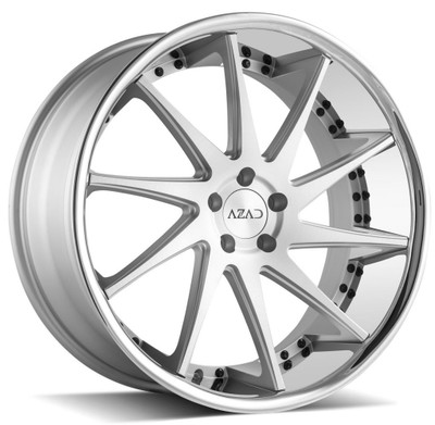 22x10.5 AZAD AZ23 Brushed Face w/ Chrome SS Lip  5x4.5/114.3 40mm