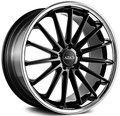 22x9 AZAD AZ24 Semi Matte Black w/ Chrome SS Lip 5x120 30mm