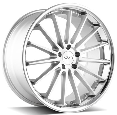 20x10.5 AZAD AZ24 Brushed Face w/ Chrome SS Lip 5x112 42mm 20x10.5 AZAD AZ24 Brushed Face w/ Chrome SS Lip 5x112 42mm