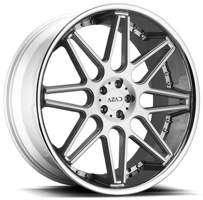 22x10.5 AZAD AZ77 Brushed Face w/ Chrome SS Lip 5x4.25/108 40mm 22x10.5 AZAD AZ77 Brushed Face w/ Chrome SS Lip 5x4.25/108 40mm