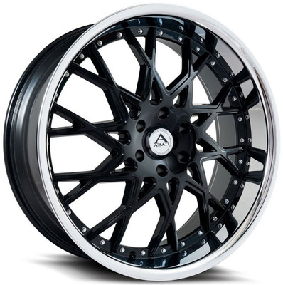 22x9.5 AZAD AZ822 Gloss Black w/ Chrome Stainless Steel Lip 5x115 15mm 22x9.5 AZAD AZ822 Gloss Black w/ Chrome Stainless Steel Lip 5x115 15mm
