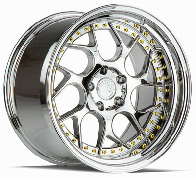 19x9.5 Aodhan DS01 Vacuum Chrome w/ Gold Rivets 5x4.5/114.3 22mm 19x9.5 Aodhan DS01 Vacuum Chrome w/ Gold Rivets 5x4.5/114.3 22mm
