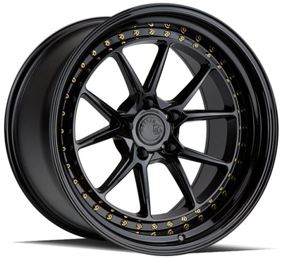 18x8.5 Aodhan DS08 Gloss Black w/ Gold Rivets (Flow Formed) 5x4.5/114.3 35mm 18x8.5 Aodhan DS08 Gloss Black w/ Gold Rivets (Flow Formed) 5x4.5/114.3 35mm