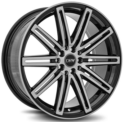 17x7 DRW D13 Gloss Black Machined Face 5x100 5x4.5/114.3 40mm 17x7 DRW D13 Gloss Black Machined Face 5x100 5x4.5/114.3 40mm