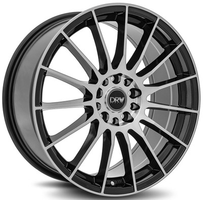 17x7 DRW D15 Gloss Black Machined Face 4x100 4x4.5/114.3 40mm 17x7 DRW D15 Gloss Black Machined Face 4x100 4x4.5/114.3 40mm