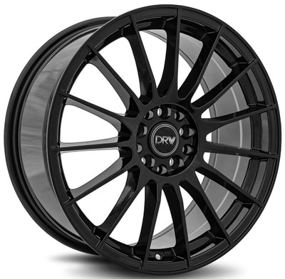 18x8 DRW D15 Gloss Black 5x4.25/108 5x4.5/114.3 40mm