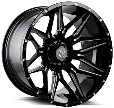 20x12 Force Off-Road F34 Gloss Black Milled (* May Require Trimming) 5x5.5/139.7 -44mm 20x12 Force Off-Road F34 Gloss Black Milled (* May Require Trimming) 5x5.5/139.7 -44mm