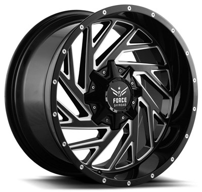 20x10 Force Off-Road F16 Gloss Black Milled 5x5/127 5x5.5/139.7 -12mm