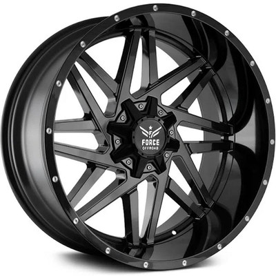 20x10 Force Off-Road F01 Black w/ Red Milled 5x5.5/139.7 5x150 -44mm