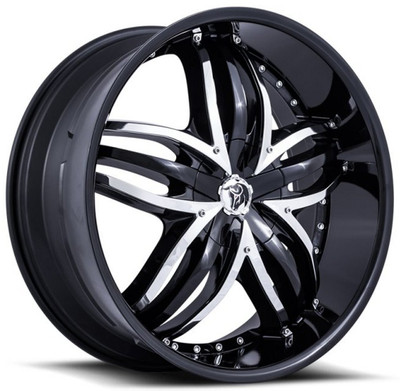 20x8.5 Diablo Angel Black w/ Chrome Inserts (CUSTOM) 20x8.5 Diablo Angel Black w/ Chrome Inserts (CUSTOM)