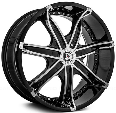 22x9.5 Diablo DNA Gloss Black w/ Chrome Inserts (CUSTOM) 22x9.5 Diablo DNA Gloss Black w/ Chrome Inserts (CUSTOM)