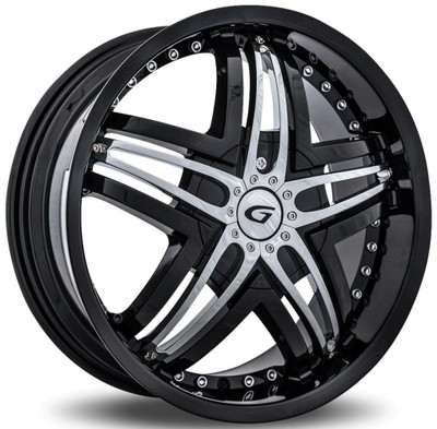 24x10 Diablo Blitz Black w/ Chrome Inserts 6x5/127 35mm 24x10 Diablo Blitz Black w/ Chrome Inserts 6x5/127 35mm