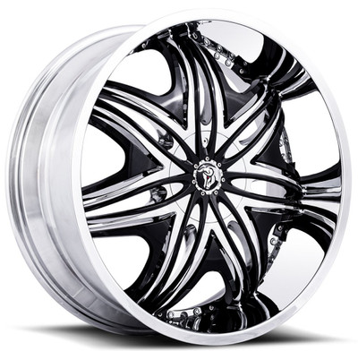 22x9.5 Diablo Morpheus Chrome w/ Black Accent (5 in. Lip) (CUSTOM 2-3 weeks)