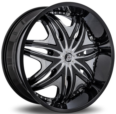 22x9.5 Diablo Morpheus Black w/ Chrome Accent (5 in. Lip) (CUSTOM) 22x9.5 Diablo Morpheus Black w/ Chrome Accent (5 in. Lip) (CUSTOM)