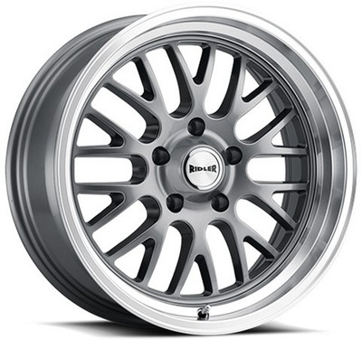 18x9.5 Ridler 607 Grey w/ Machined Lip 5x4.75/120.7 6mm 18x9.5 Ridler 607 Grey w/ Machined Lip 5x4.75/120.7 6mm