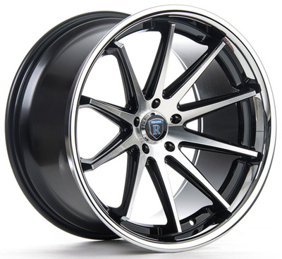 20x10 Rohana RC10 Black Machined w/ Chrome Stainless Steel Lip 5x120 40mm 20x10 Rohana RC10 Black Machined w/ Chrome Stainless Steel Lip 5x120 40mm