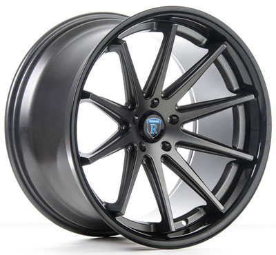 20x10 Rohana RC10 Matte Graphite w/ Gloss Black Lip 5x120 40mm 20x10 Rohana RC10 Matte Graphite w/ Gloss Black Lip 5x120 40mm