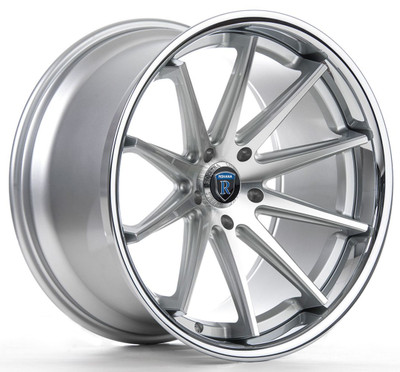 20x10 Rohana RC10 Silver Machined w/ Chrome Stainless Steel Lip 5x112 22mm 20x10 Rohana RC10 Silver Machined w/ Chrome Stainless Steel Lip 5x112 22mm