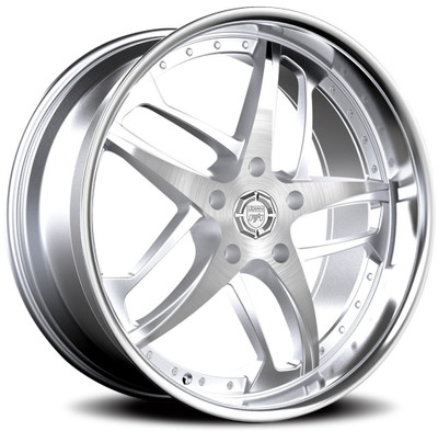 24x10 Lexani Solar Silver Machined w/ Chrome Stainless Steel Lip (CUSTOM 2-3 weeks)-1699827441