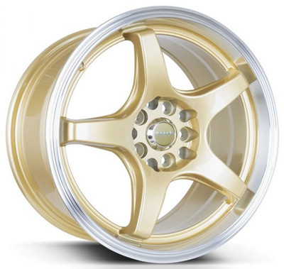 15x7.5 Versus VS005 Gold w/ Machined Lip 5x100 5x4.5/114.3 35mm 15x7.5 Versus VS005 Gold w/ Machined Lip 5x100 5x4.5/114.3 35mm